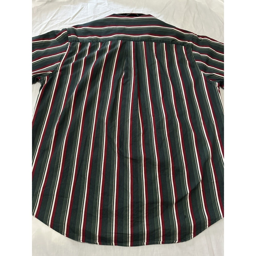 Hunt Club XL Cotton Button Up Short Sleeve Men's Collared Striped Shirt VTG - Picture 9 of 10